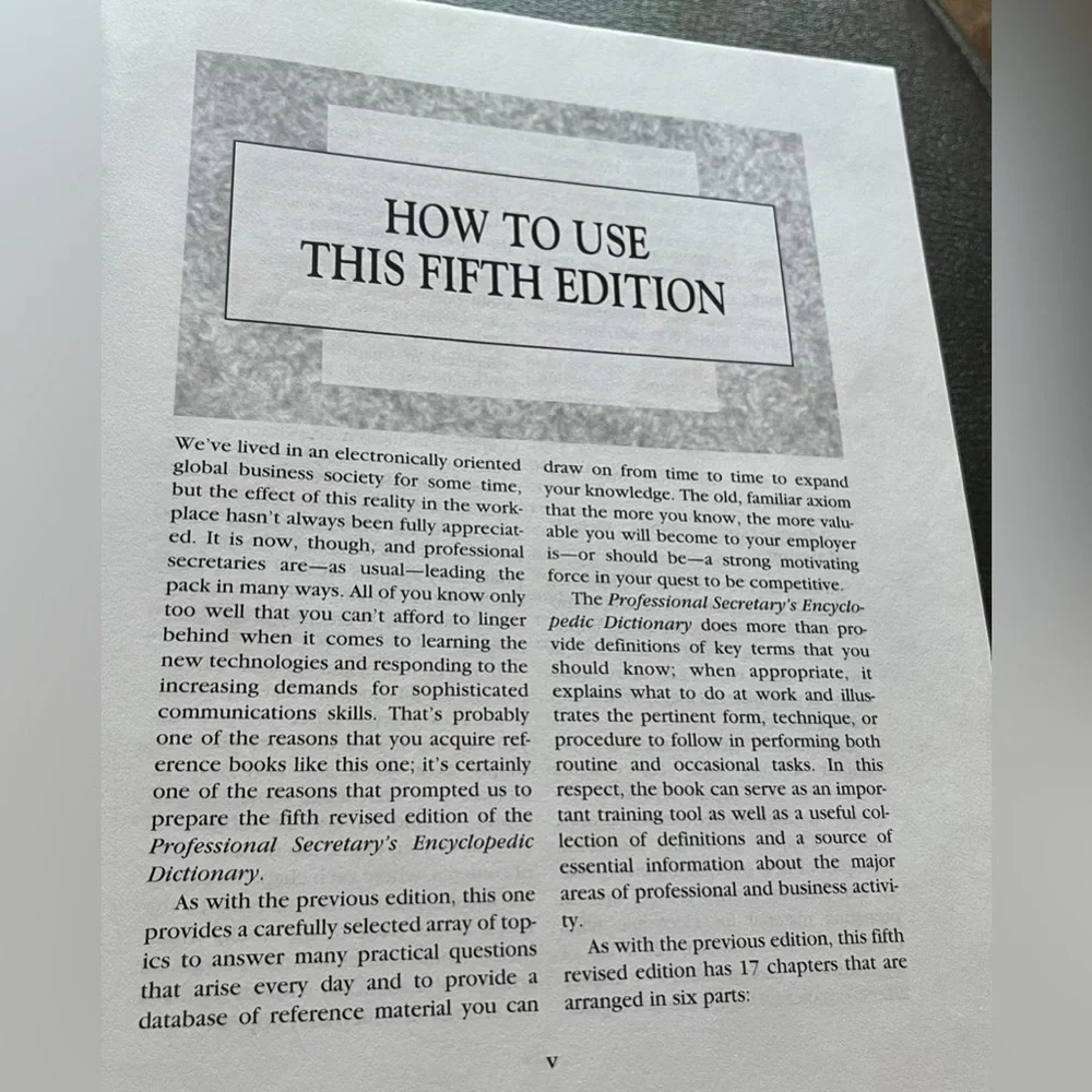 PROFESSIONAL SECRETARY’S REFERENCE MANUAL BOOK (5TH EDT - 1995 - PRENTICE HALL)